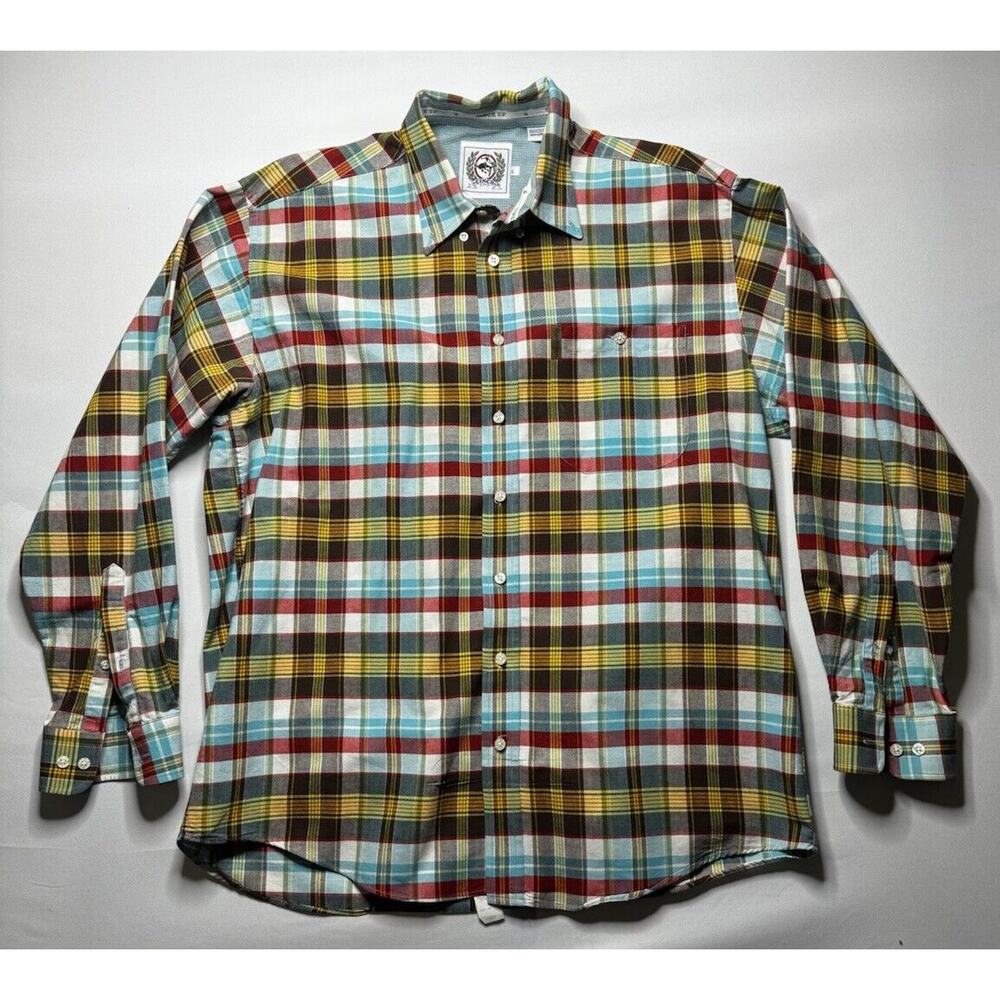 Cinch Men’s Long Sleeve Mulitcolor Plaid Button Up Western Shirt - Size L*